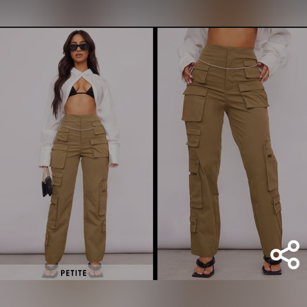 PrettyLittleThing Khaki Cargo Pants